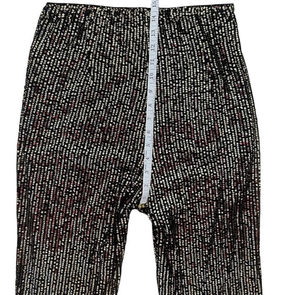 Black and Gold Sequin High Waisted Sparkly Wide leg Pants Wide Leg Pants. Med. - Picture 11 of 15